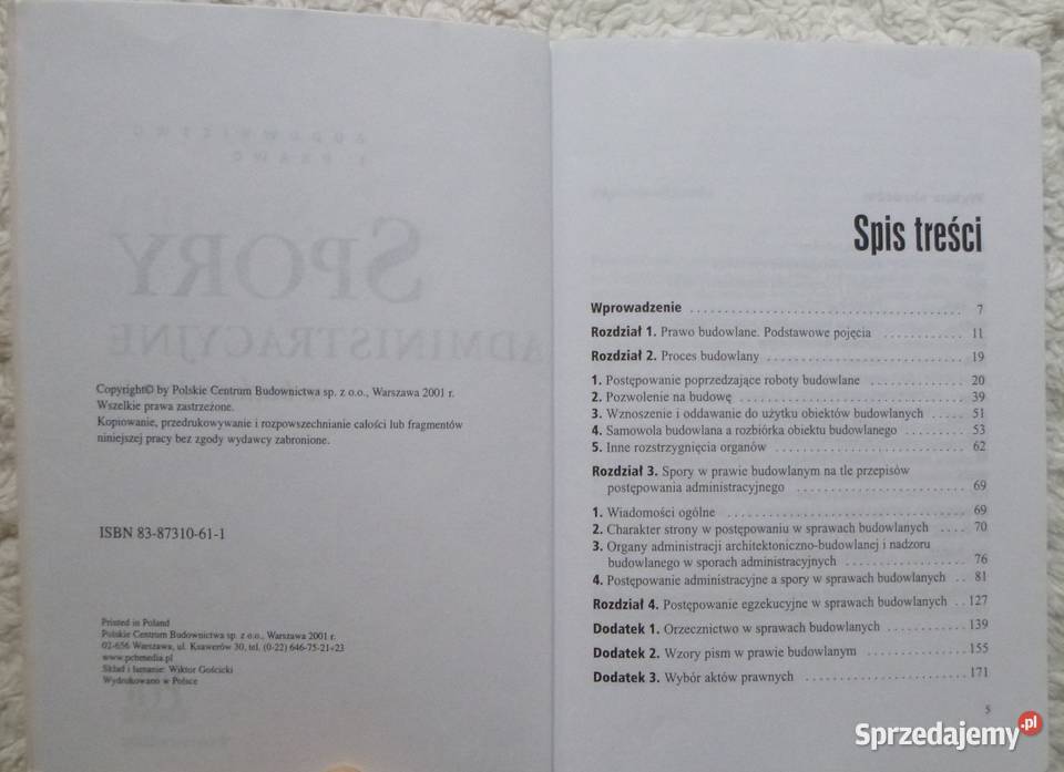 Spory administracyjne w budownictwie Mirosław Warszawa sprzedam