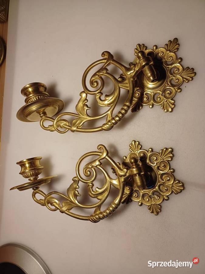 Komlet dwóch pięknych świeczników do pianina Poznań sprzedam