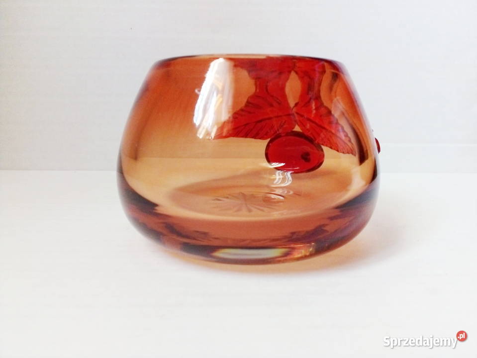 szkło kryształowe z czereśnią vintage PRL ZSRR śląskie Częstochowa sprzedam