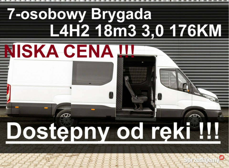 Iveco Daily 35S18A8H V 7osBrygadowy L4H2 16m3 elektryczne szyby Szczecinek