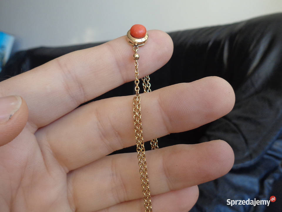 Bransoletka Złota z Koralem opolskie Brzeg