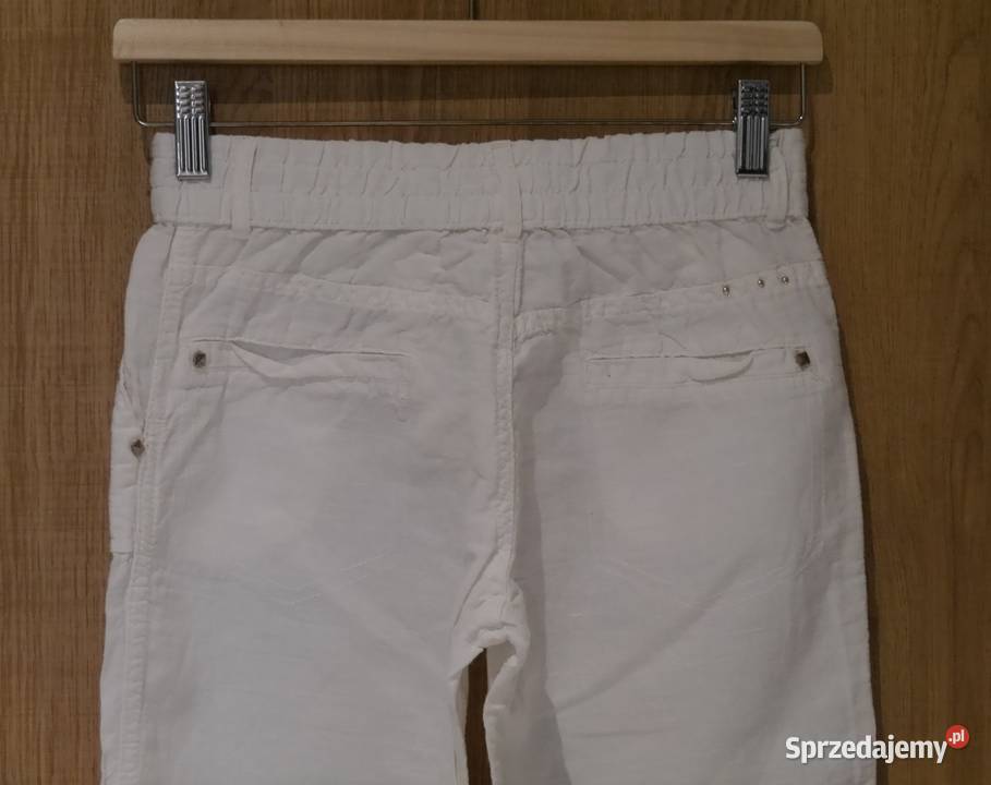 Bershka świetne spodnie lekkie len 34 XS Spodnie Wrocław
