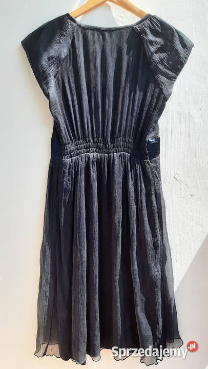 Jedwabna francuska sukienka mała czarna Queenie Warszawa