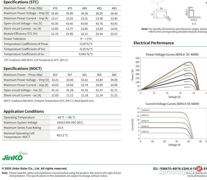 Panel Fotowoltaiczny JINKO 485W Silver Tiger Neo małopolskie