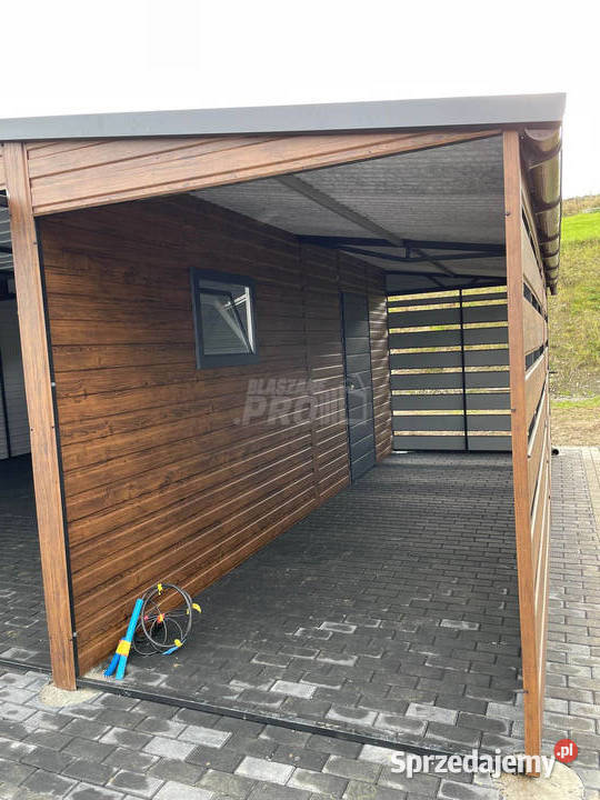 Garaz blaszany 6x6 2x wiata 3x6 2x Brama uchylna Włocławek