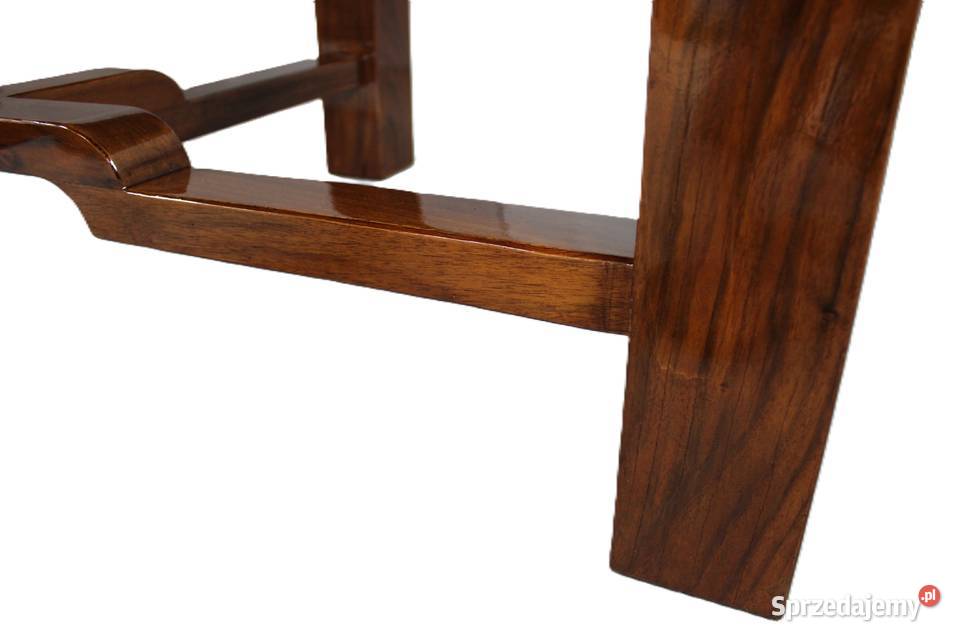 Okrągły stół Art Deco w orzechu renowacji Bydgoszcz