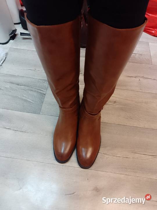 41 Brązowe ocieplanie Kozaki oficerki biznesowe Kraków