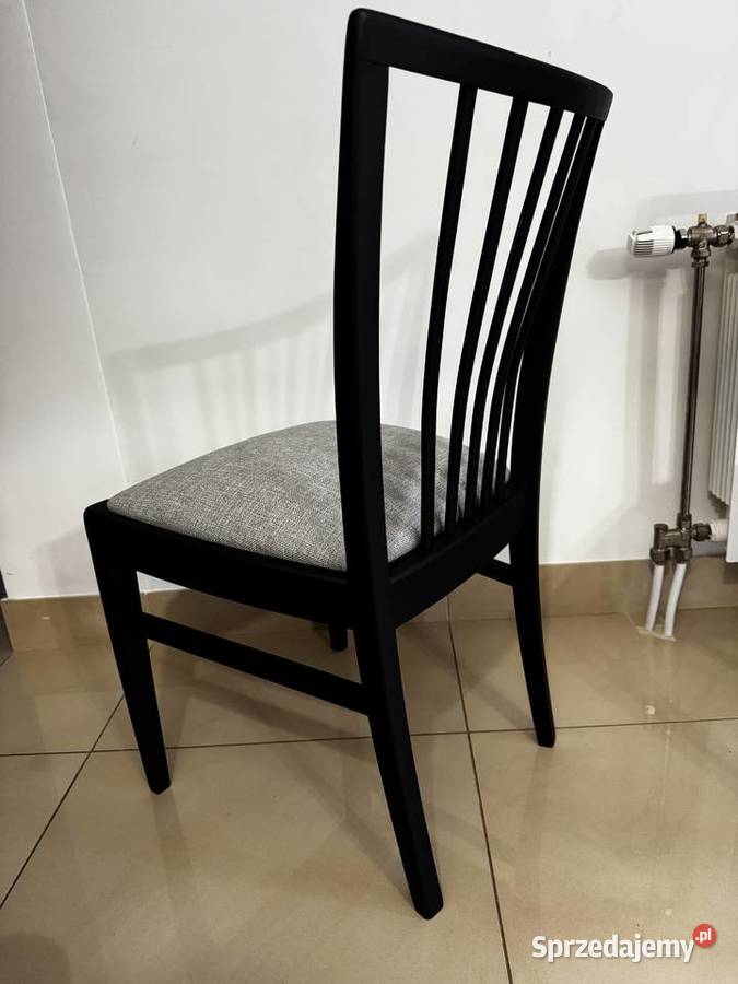 Krzesła 4 art deco stylowe renowacji czarne Sulbiny