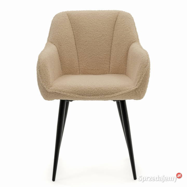 Krzesło Tapicerowane Lago Ciemnobeżowe Boucle