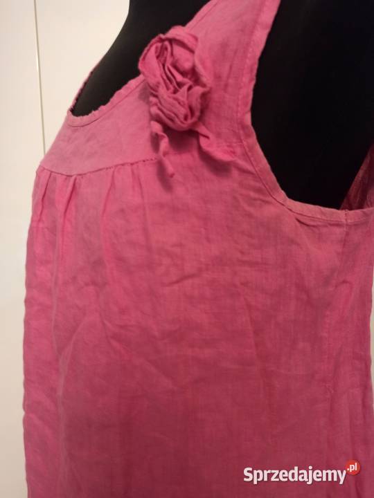 różowa lniana sukienka różowy Spódnice i sukienki Częstochowa