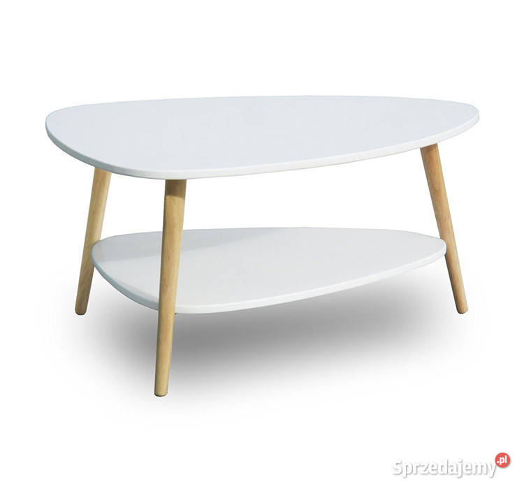 Nowoczesny stolik kawowy półka drewniane nogi Smogorzów