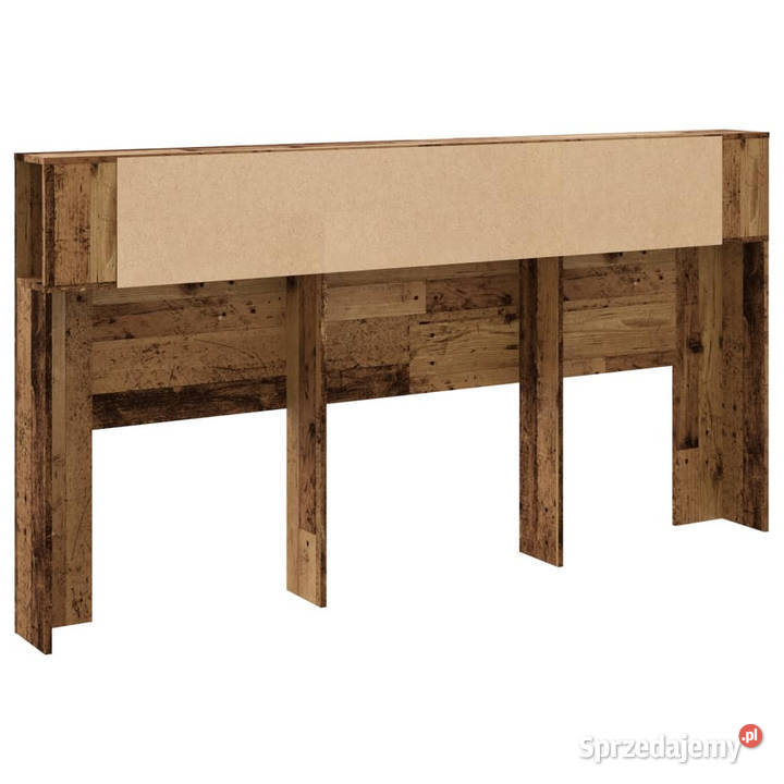 Zagłówek z półkami stare drewno 200x185x1025
