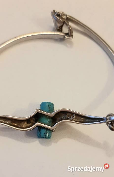 Srebrna bransoletka z turkusem Rzeszów