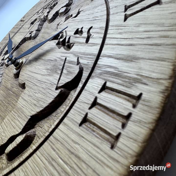 Dębowy zegar ścienny 30 Mapa Świata Cichy Trzcinka sprzedam