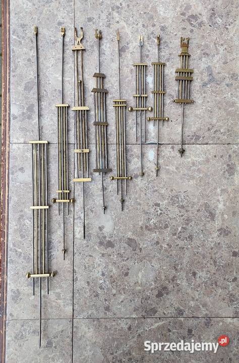 Zestaw 8 ruszta wahadeł starych zegarów Tczew