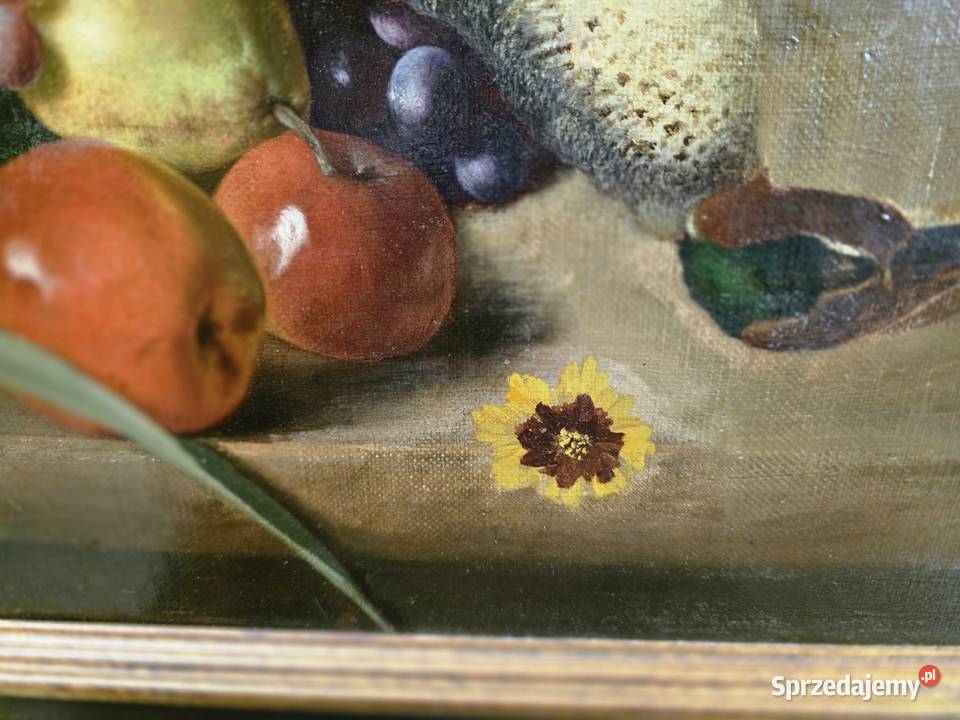 Martwa natura owoce i ptak olej na płótnie w Bronisze