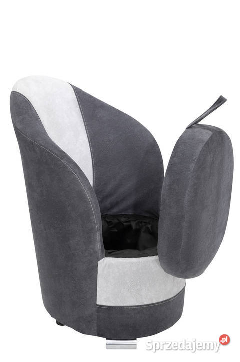 Fotel Tapicerowany Jasnoszary Chromowe Nóżki podkarpackie Rzeszów