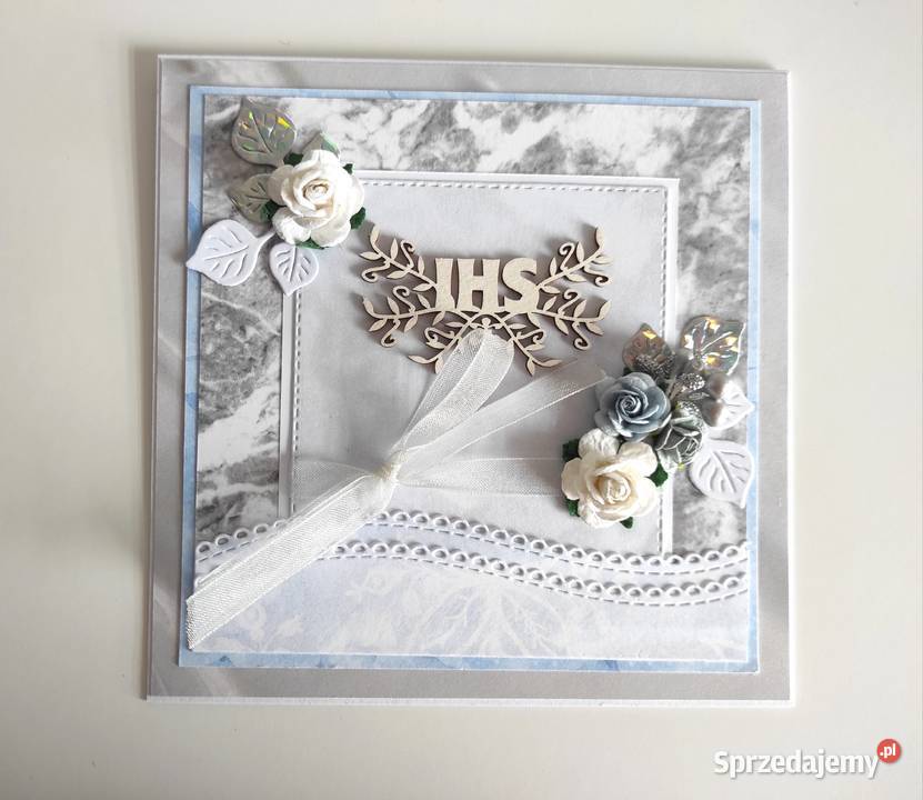 Kartka ręcznie robiona Komunia Święta