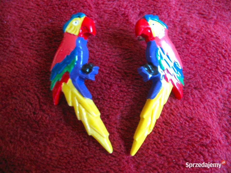 Kolczyki kolorowe papugi 5 x 2 x 04 firma Siedlce sprzedam