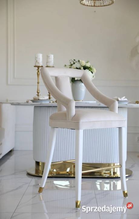 Nowoczesny hoker beżowy tapicerowany do jadalni Warszawa sprzedam