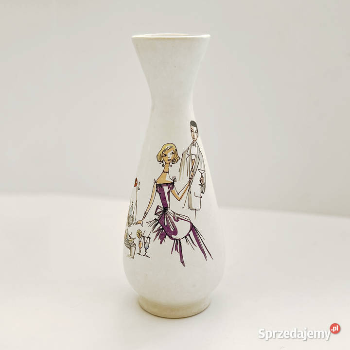 Ciekawy wazon ceramiczny Bay Keramik Niemcy lata mazowieckie Warszawa