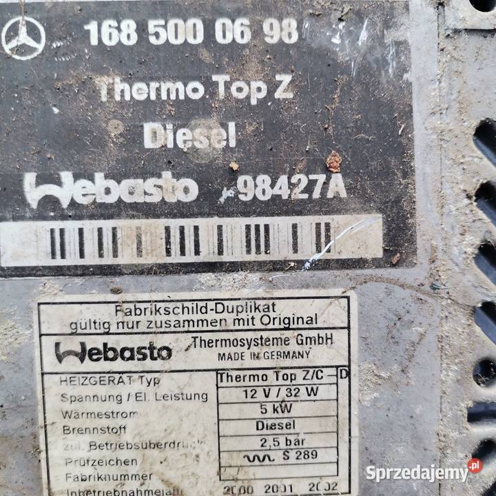 Ogrzewanie postojowe webasto thermo top zcd lubuskie Gubin sprzedam