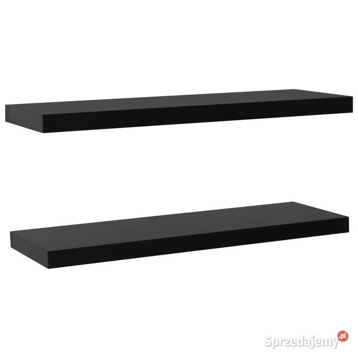 Wiszące półki ścienne 2 czarne 120 x 20 x 38 Półki