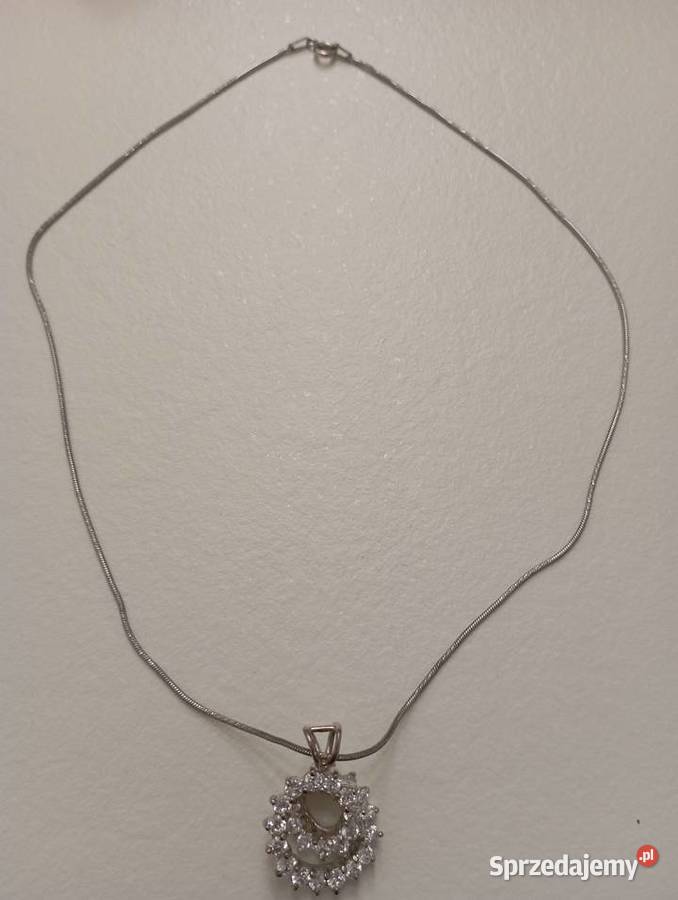Naszyjnik srebrny z cyrkoniami Radom sprzedam