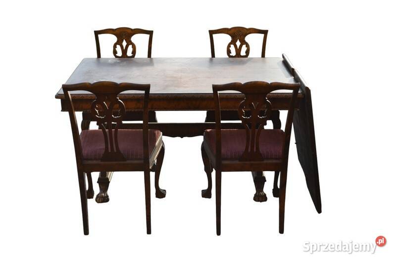 Stół z krzesłami w stylu Chippendale Szczecin sprzedam