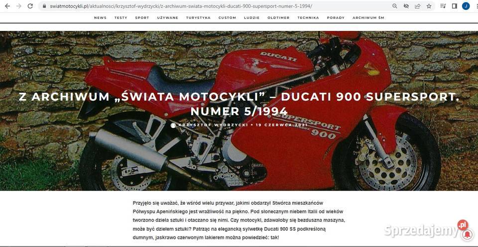 Ducati 900SS Super Sport 1993 kultowy suche czerwony Giżycko