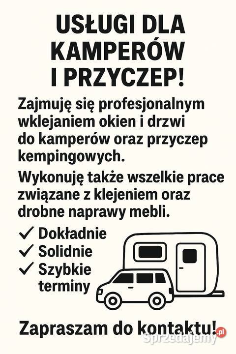 Montaż i naprawy w kamperach przyczepach mazowieckie Piaseczno usługi budowlane
