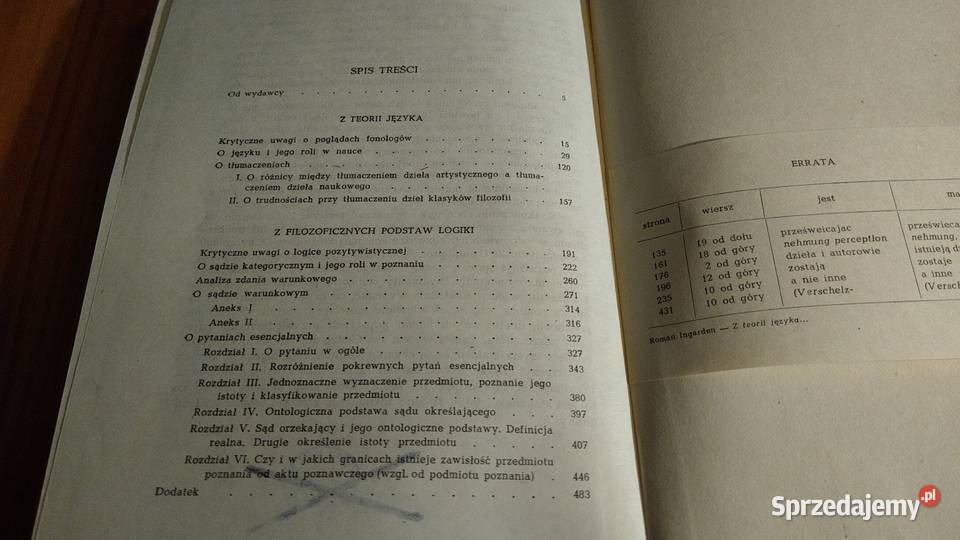 Z teorii języka i filozoficznych podstaw logiki Książki i Podręczniki Gdańsk