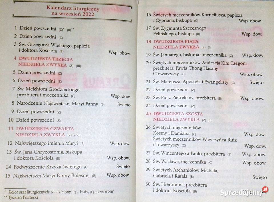 OREMUS Teksty Liturgii Mszy Świętej 092022 Chełm sprzedam