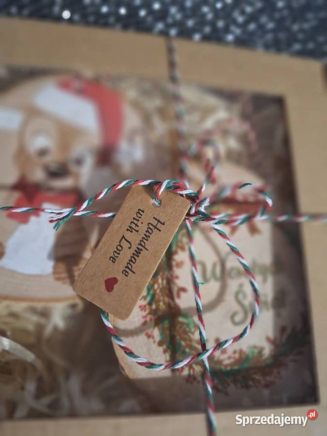 Zestaw 2 bombki z drewna malowane Strzyżów