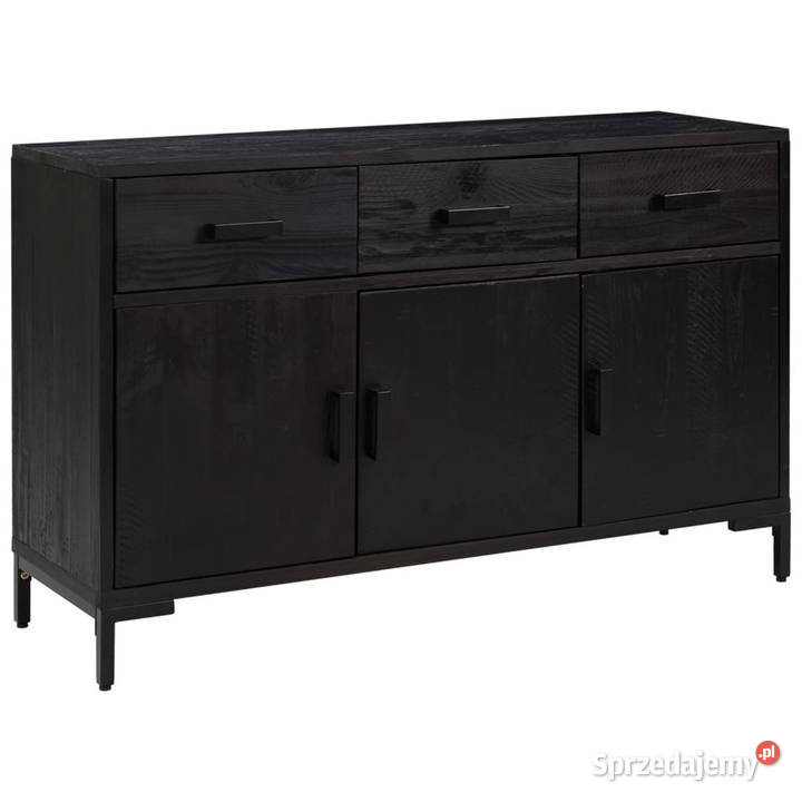 Szafka czarna 110x35x70 lite drewno sosnowe