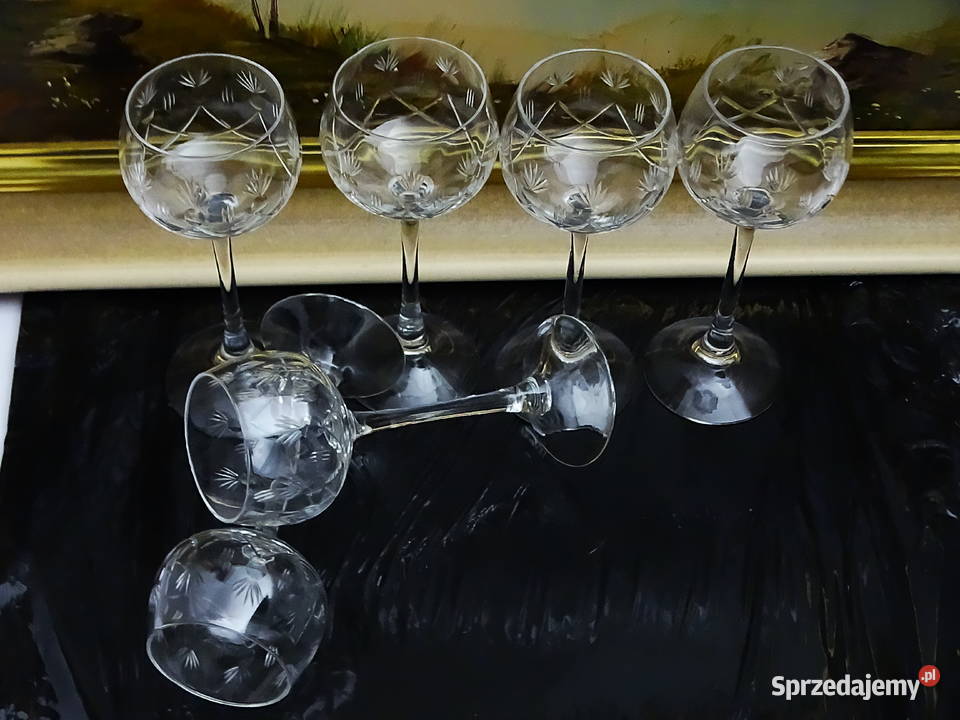 Kieliszki kryształowe zestaw 6 sztuk ręcznie Biłgoraj