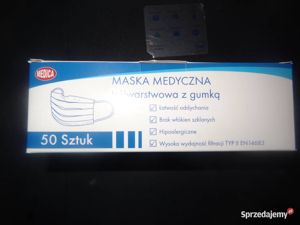 Maseczka maska medyczna Medica 3warstwowa 50 Poznań