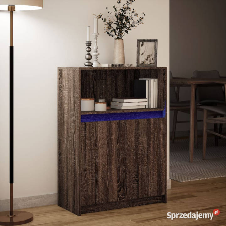 Szafka z LED brązowy dąb 72x34x100 WM852165 Pozostałe Warszawa