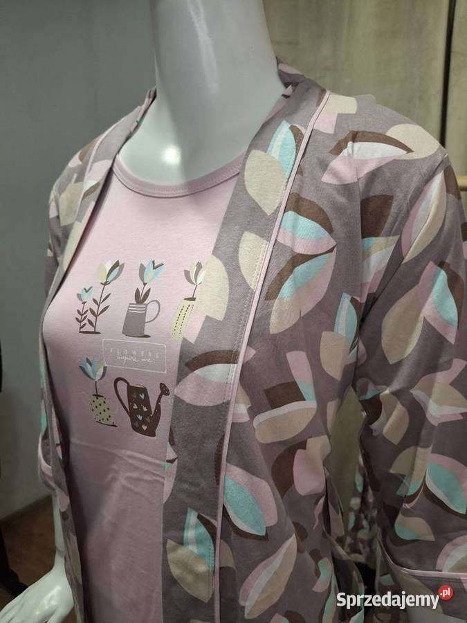 Komplet koszula nocna szlafrok L Konin