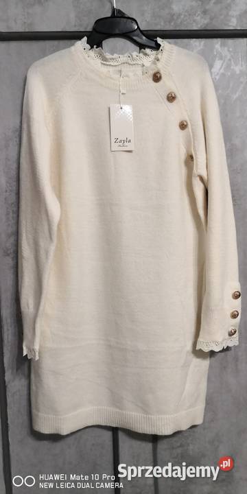 Długi sweter biały Piotrków Trybunalski sprzedam