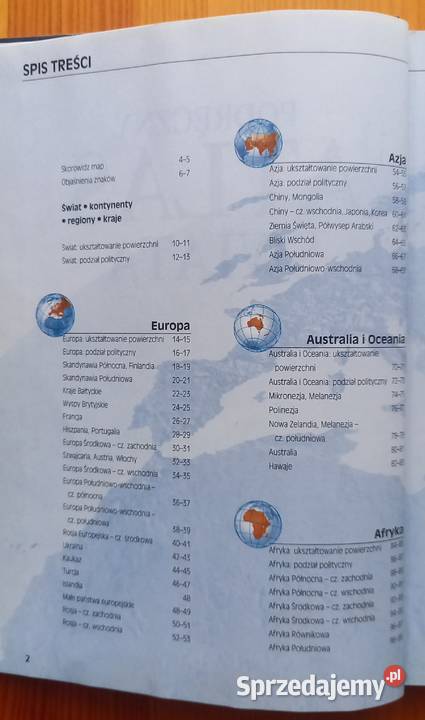 Podręczny Atlas Świata Rok wydania 1998 Mapy i przewodniki Małkinia Górna