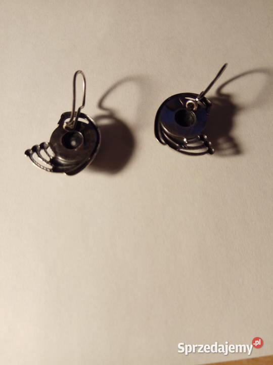Kolczyki z czarnymi onyksami srebro Pszczyna sprzedam