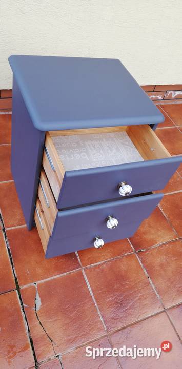 Szafka drewniana grafitowa nocna z szufladami Meble mazowieckie Sulbiny