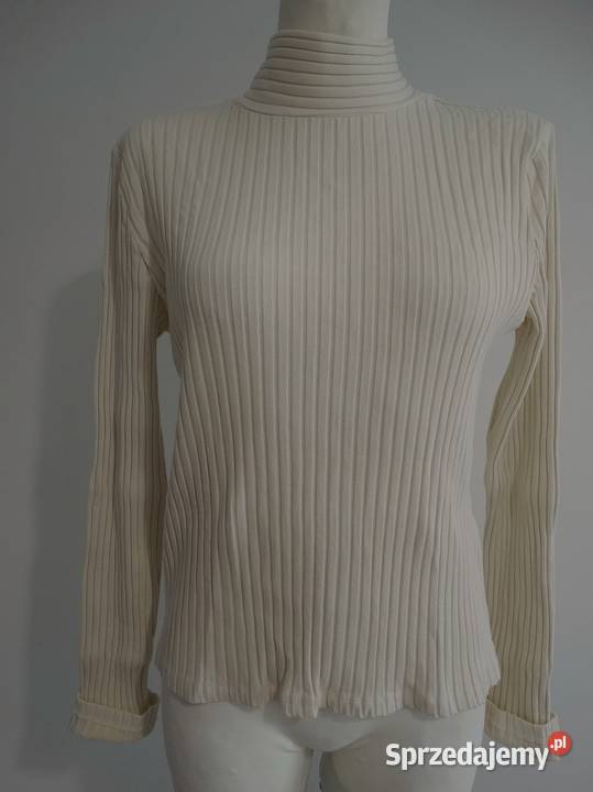 Bluzka Dzianinowa Prążkowana Modne Wiązanie Bluzki i koszule Łomża