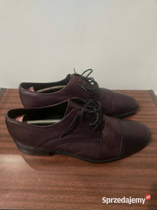 Buty męskie eleganckie Pilpol bordowe skórzane r dolnośląskie Świdnica Polska