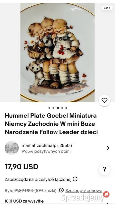 Talerz kolekcjonerski MJ Hummel Miniature Follow Pabianice