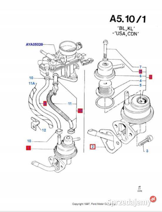 USZCZELKA POMPY PALIWA FORD FIESTA MK2 MK3
