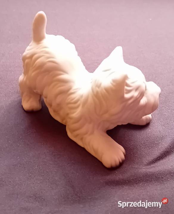 Figurka z porcelany biskwitowej pies West Koźminek sprzedam