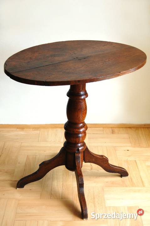 Przedwojenny stolik drewniany kawowy na jednej Meble