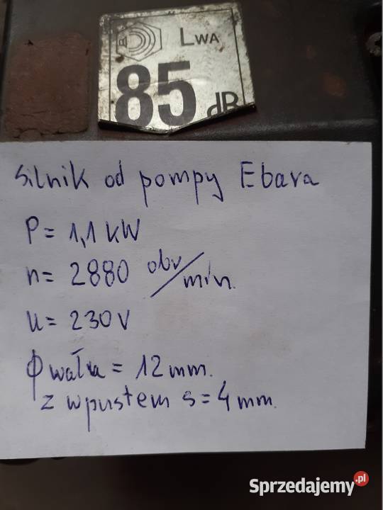 Silnik 11 kW n 2800 obr pompy Ebara Pozostałe Warszawa